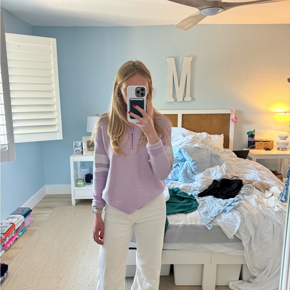 Aerie Purple Striped 1/4 Zip